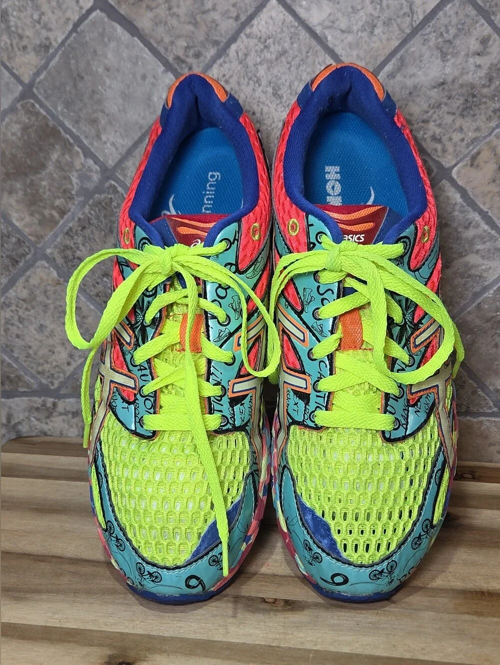 ASICS Mens T113N Gel Nposa Tri 6' Neon Multi Tri Running Shoes Sneakers Size 8.5